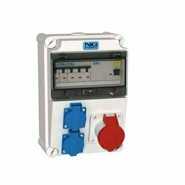 Skříň zásuvková NG Zásuvková kombinace zás. 1x CEE 16A 5p 400V, 2x 16A 230V, chránič 4p